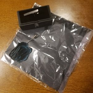 The Tie Bar Pocket Square, Flower Lapel & Tie Clip
